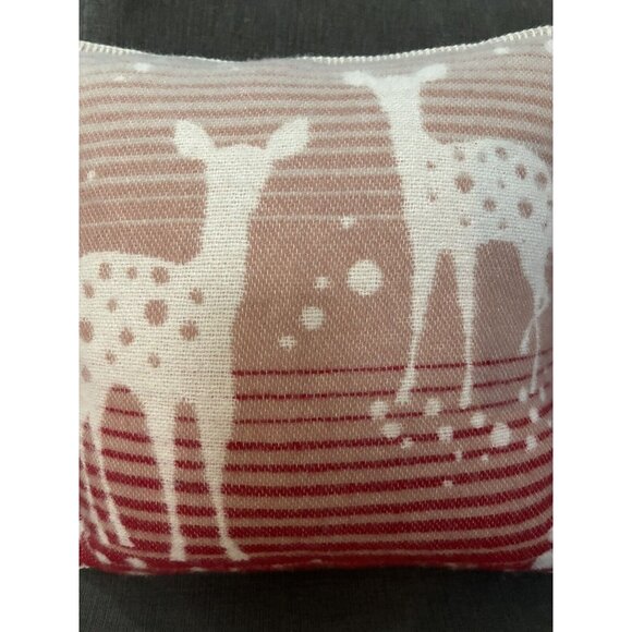 2 Barker Textiles Throw Pillows Wool Blend Down Fill Deer Snow 18x18 Christmas - Picture 5 of 5